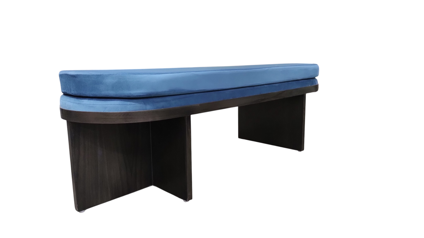 wooden sofa bench from Lumber Casa, a perfect blend of contemporary design and everyday comfort. Fabric 2 Seater Sofa (Finish Color - dark walnut, Pre-assembled)