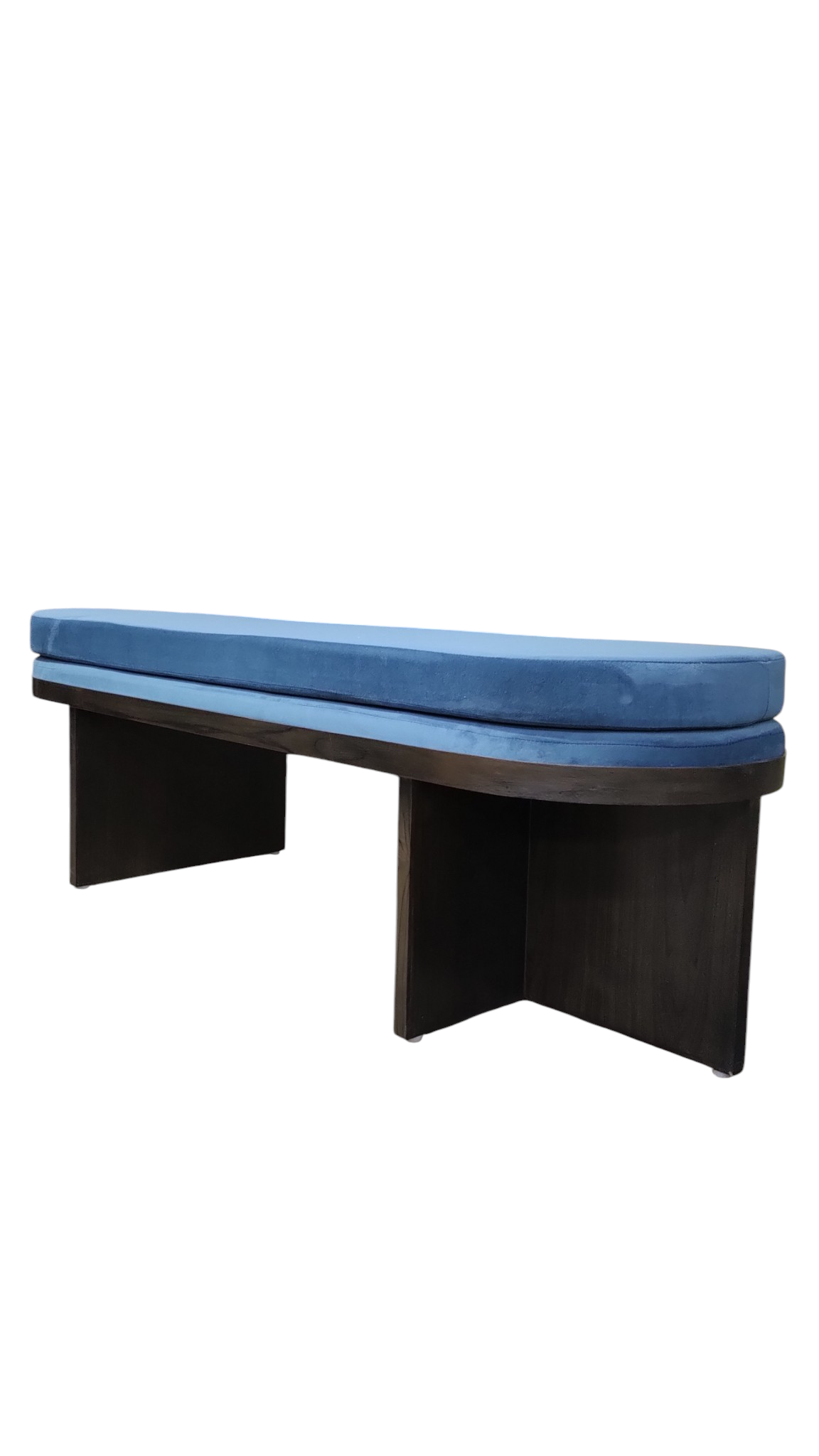 wooden sofa bench from Lumber Casa, a perfect blend of contemporary design and everyday comfort. Fabric 2 Seater Sofa (Finish Color - dark walnut, Pre-assembled)