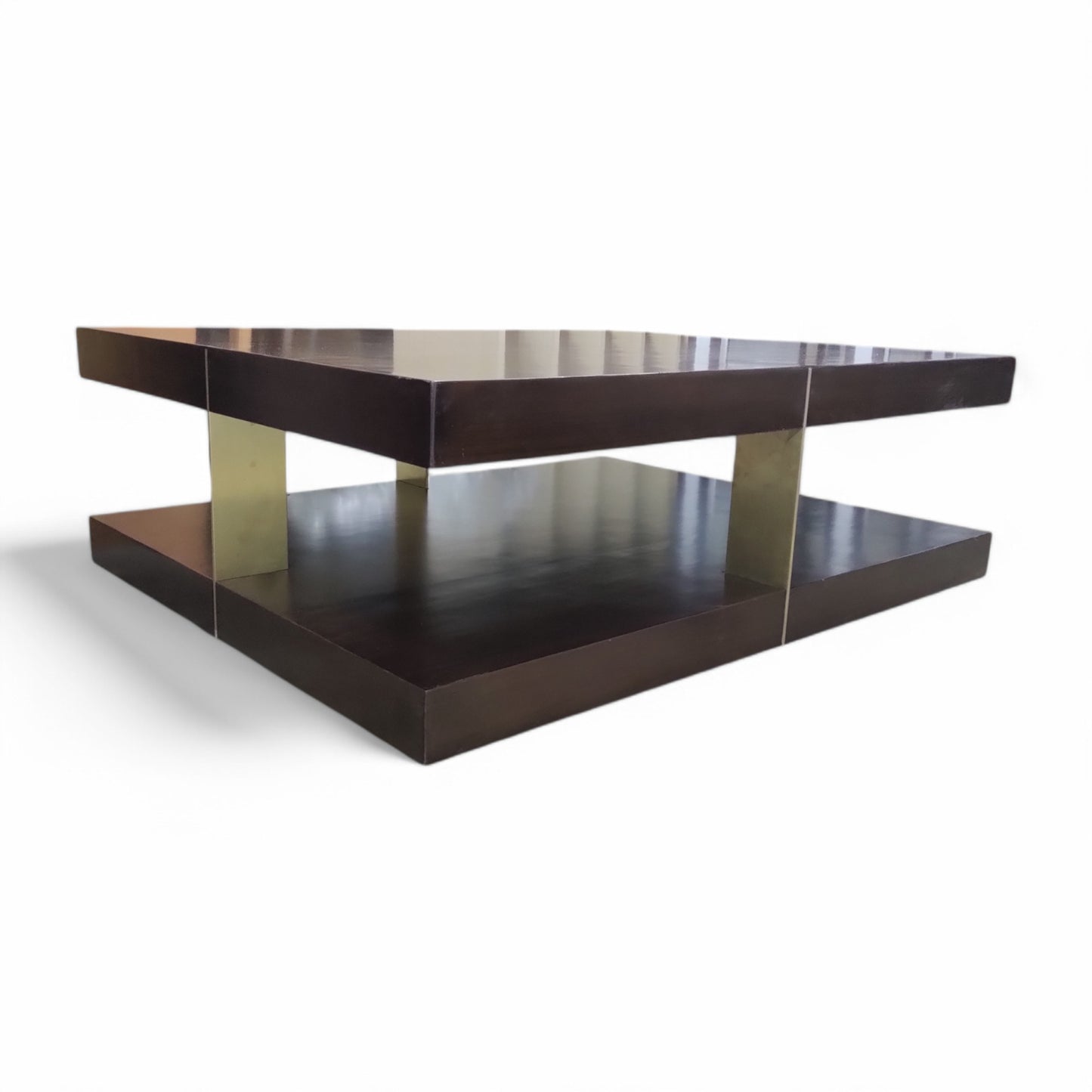 Modern Two-Tier Coffee Table with Storage Shelf