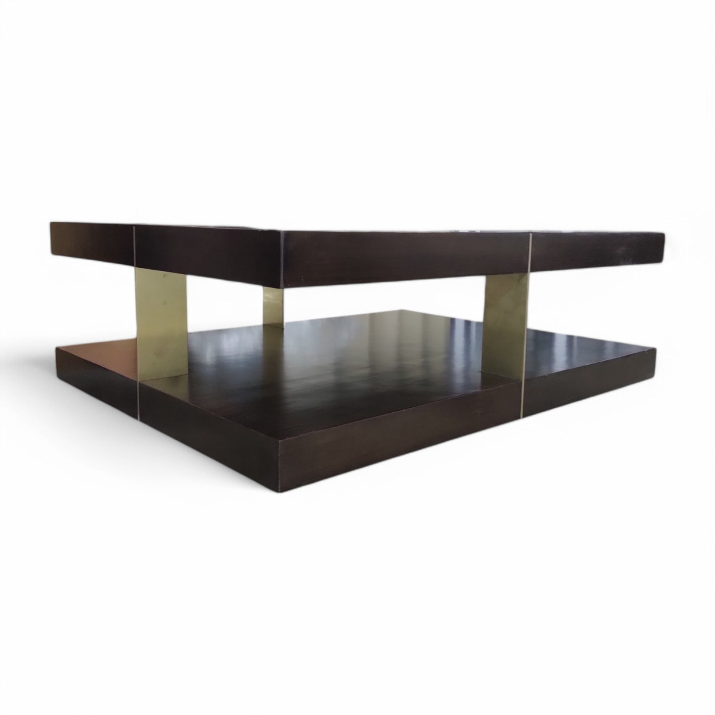 Modern Two-Tier Coffee Table with Storage Shelf