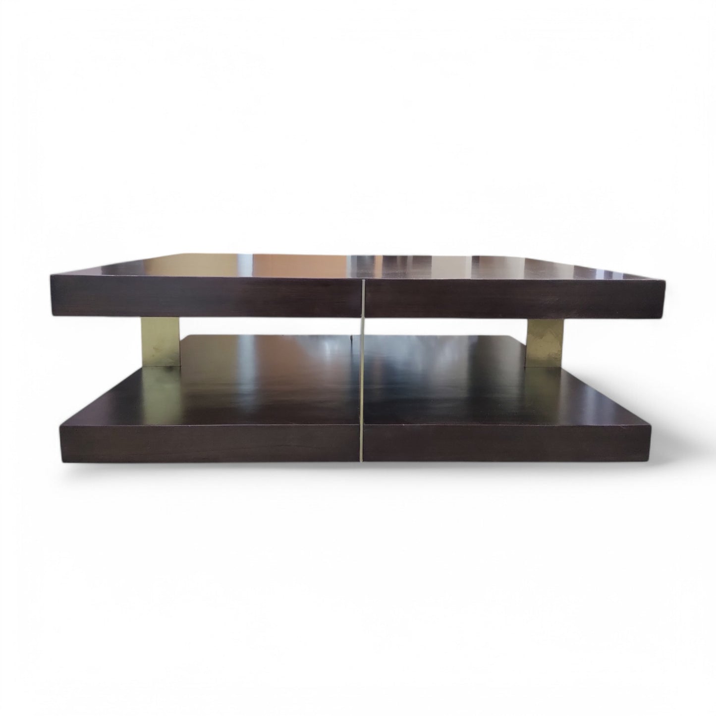 Modern Two-Tier Coffee Table with Storage Shelf