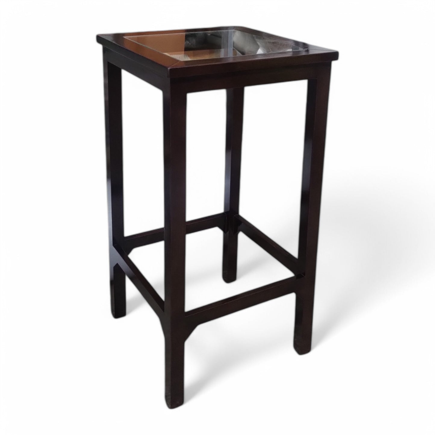 Wooden Bar Table with Glass Top