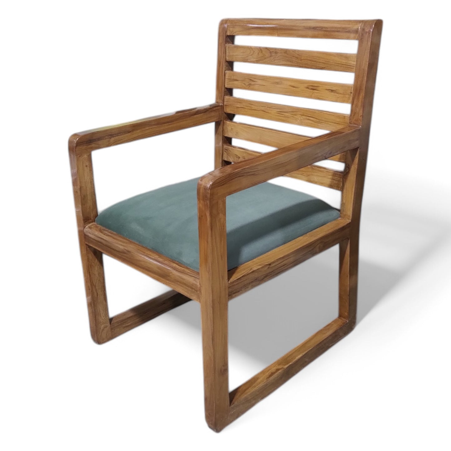 Teak Wood Visitor Chair with Armrest