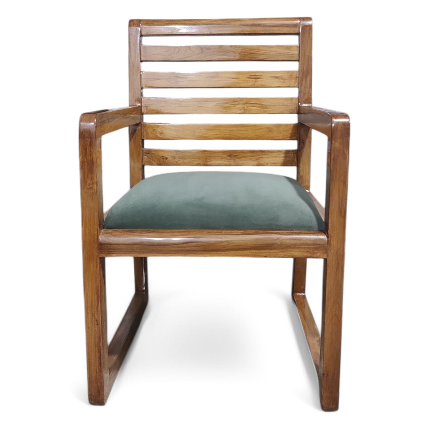 Teak Wood Visitor Chair with Armrest