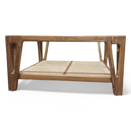 Lumber Casa Teak Wood Coffee Table with Glass Top