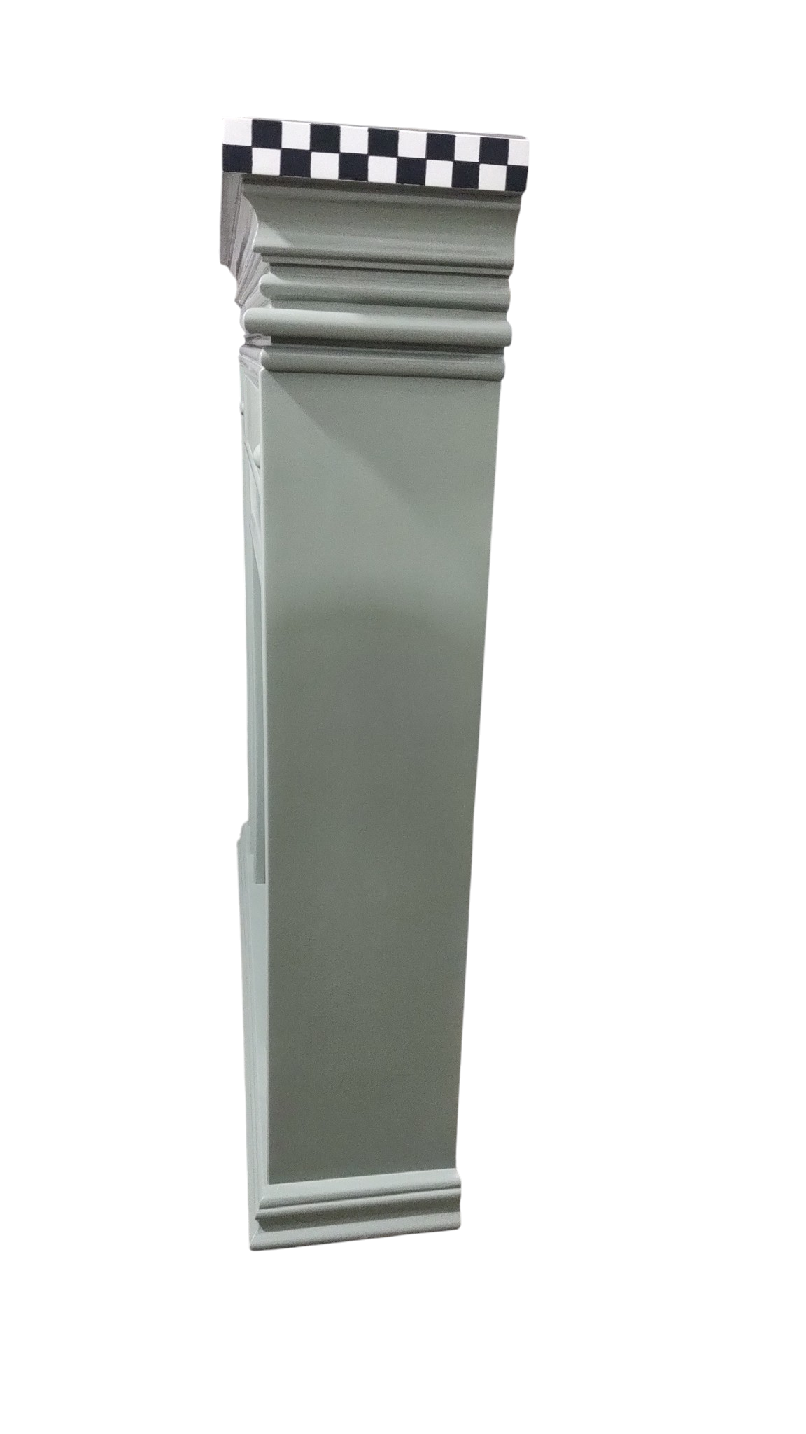 Lumber Casa Decorative Fireplace Mantel Surround, Sage Green with Checkered Detail, 48x15x42Inch