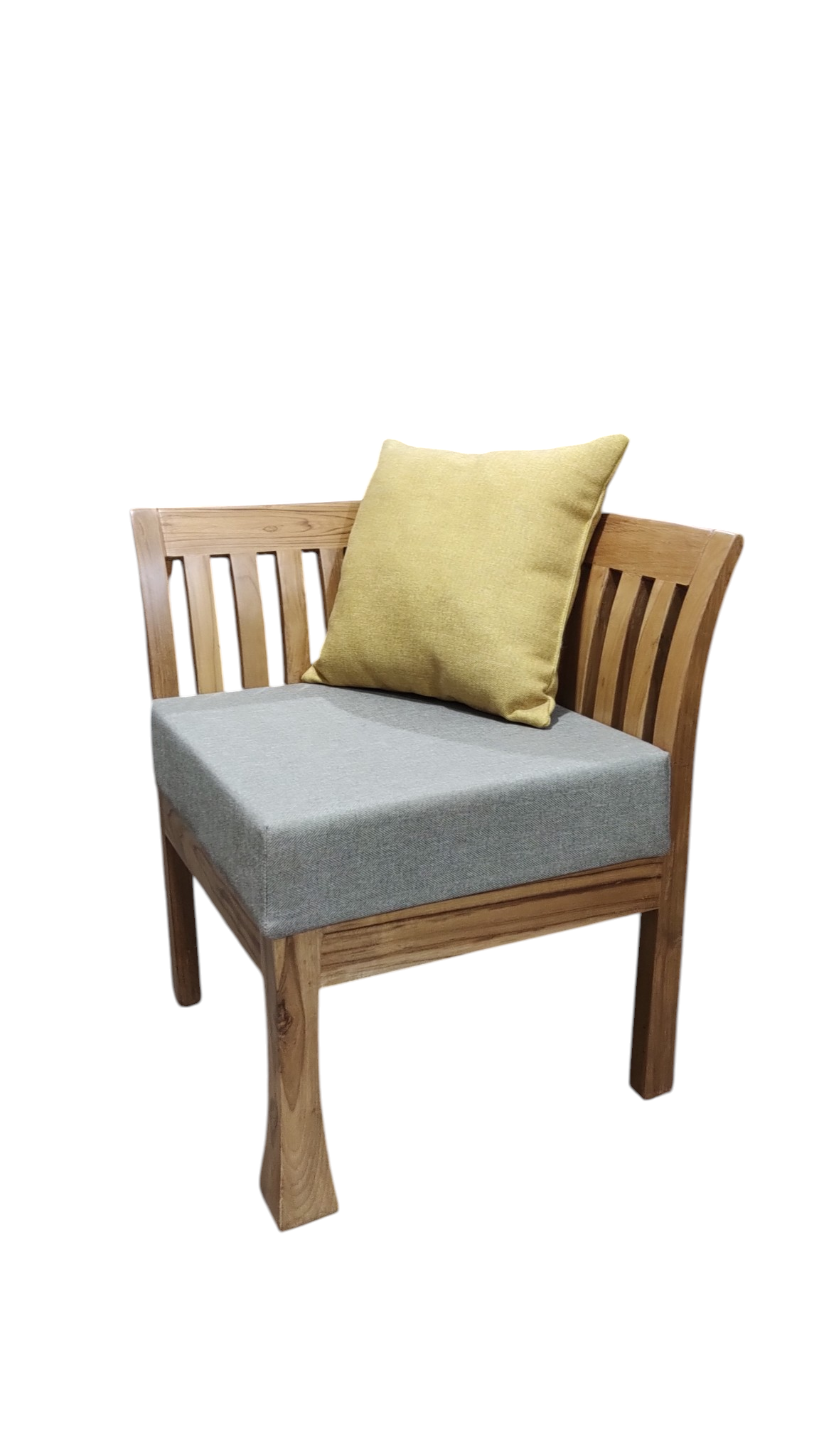 living space with this masterfully crafted corner accent chair Solid Wood Living Room Chair (Finish Color - LIGHT WALNUT, Pre-assembled)