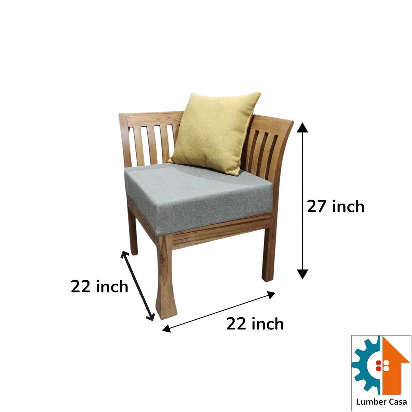 living space with this masterfully crafted corner accent chair Solid Wood Living Room Chair (Finish Color - LIGHT WALNUT, Pre-assembled)