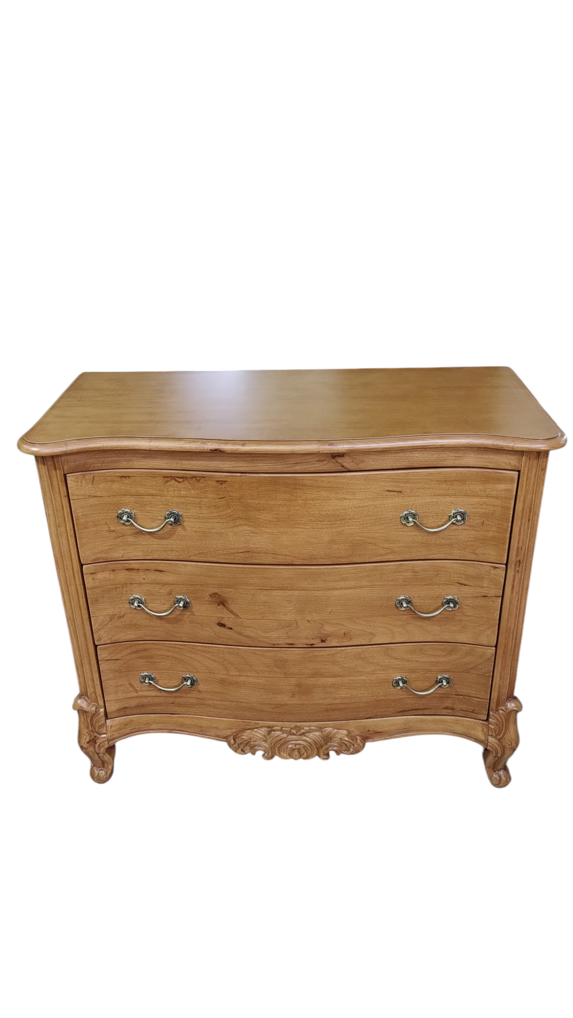 Lumber Casa 3-Drawer rubber Wood chest of drawers  (Finish Color - LIGHT WALNUT, Pre-assembled)