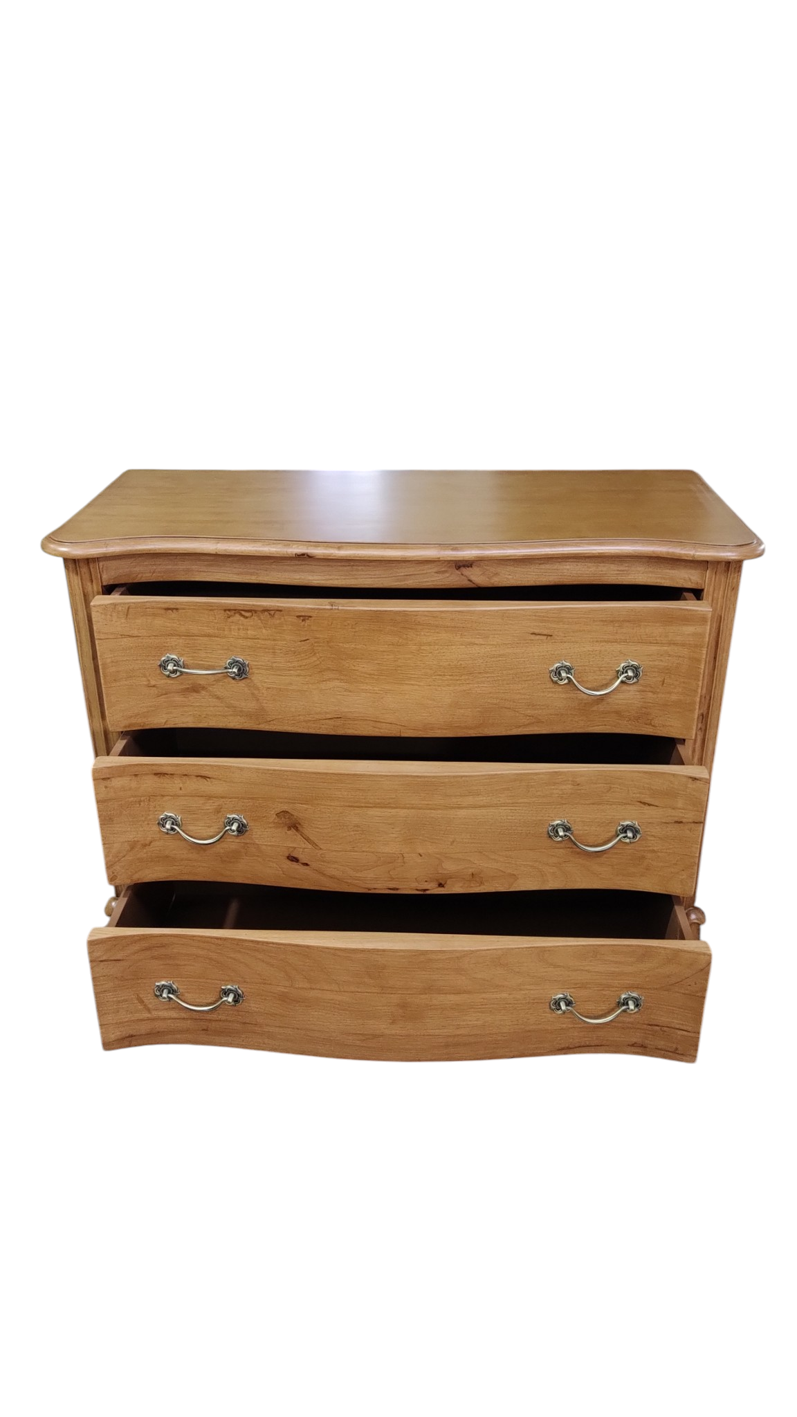 Lumber Casa 3-Drawer rubber Wood chest of drawers  (Finish Color - LIGHT WALNUT, Pre-assembled)