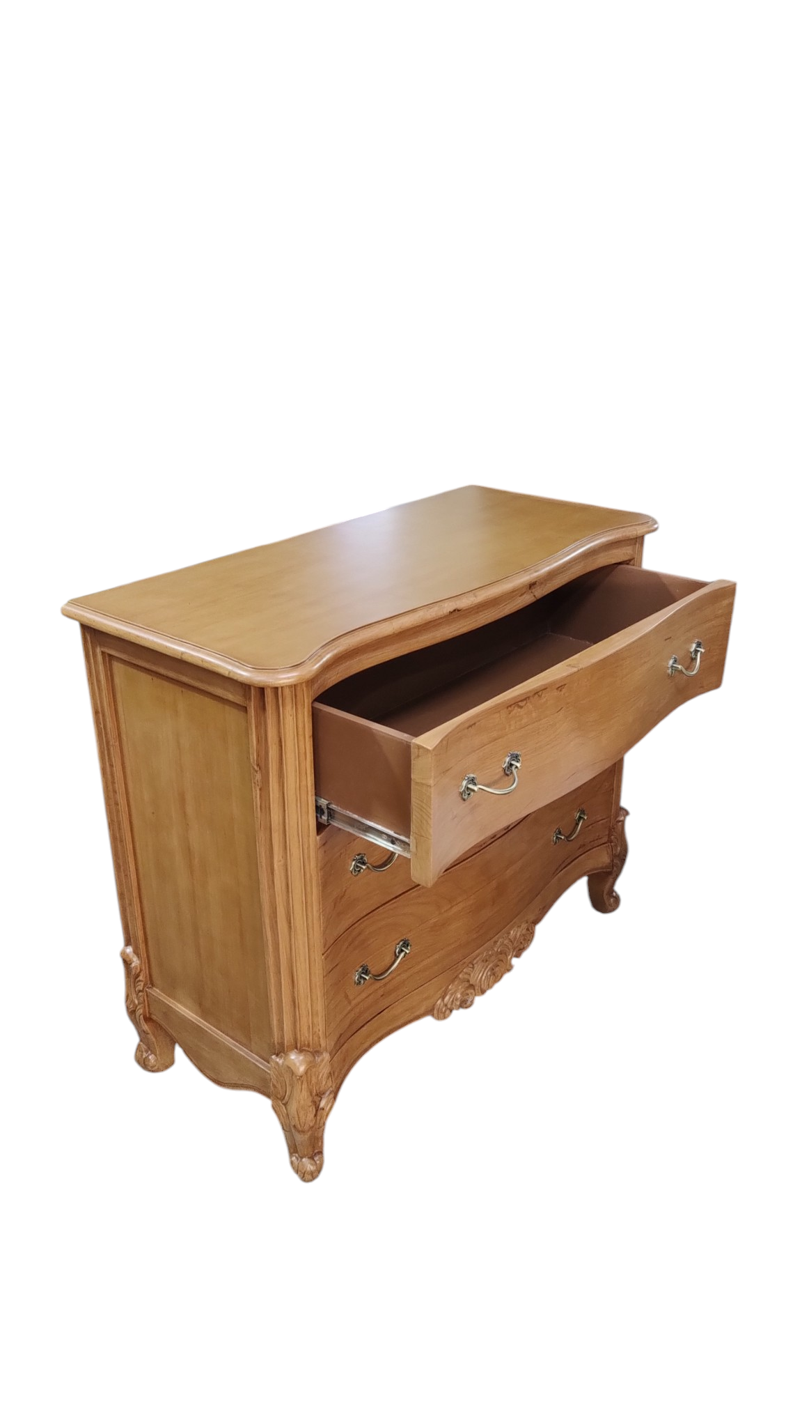 Lumber Casa 3-Drawer rubber Wood chest of drawers  (Finish Color - LIGHT WALNUT, Pre-assembled)