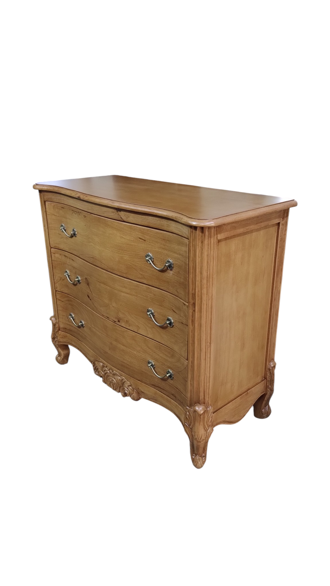 Lumber Casa 3-Drawer rubber Wood chest of drawers  (Finish Color - LIGHT WALNUT, Pre-assembled)