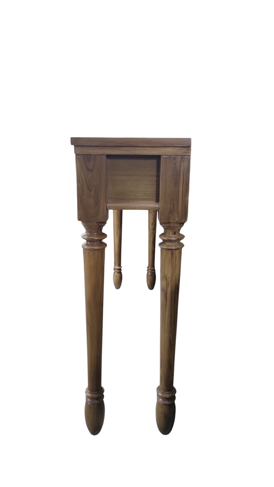 Premium Solid Teak Wood Console Table with 3 Drawers Solid Wood Dressing Table (Finish Color - , light walnut, Pre-assembled)