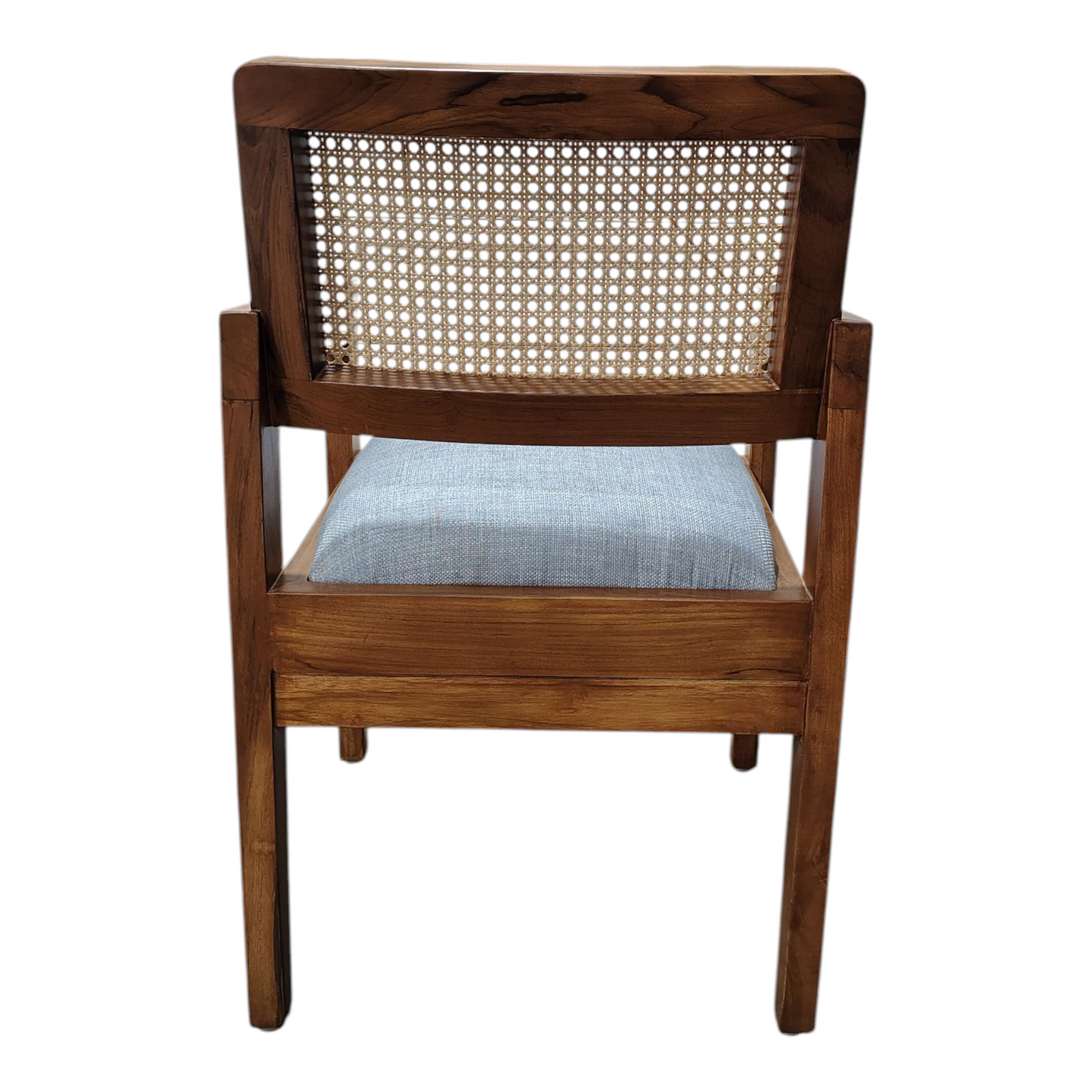 Solid Wood Armchair with Cane Back