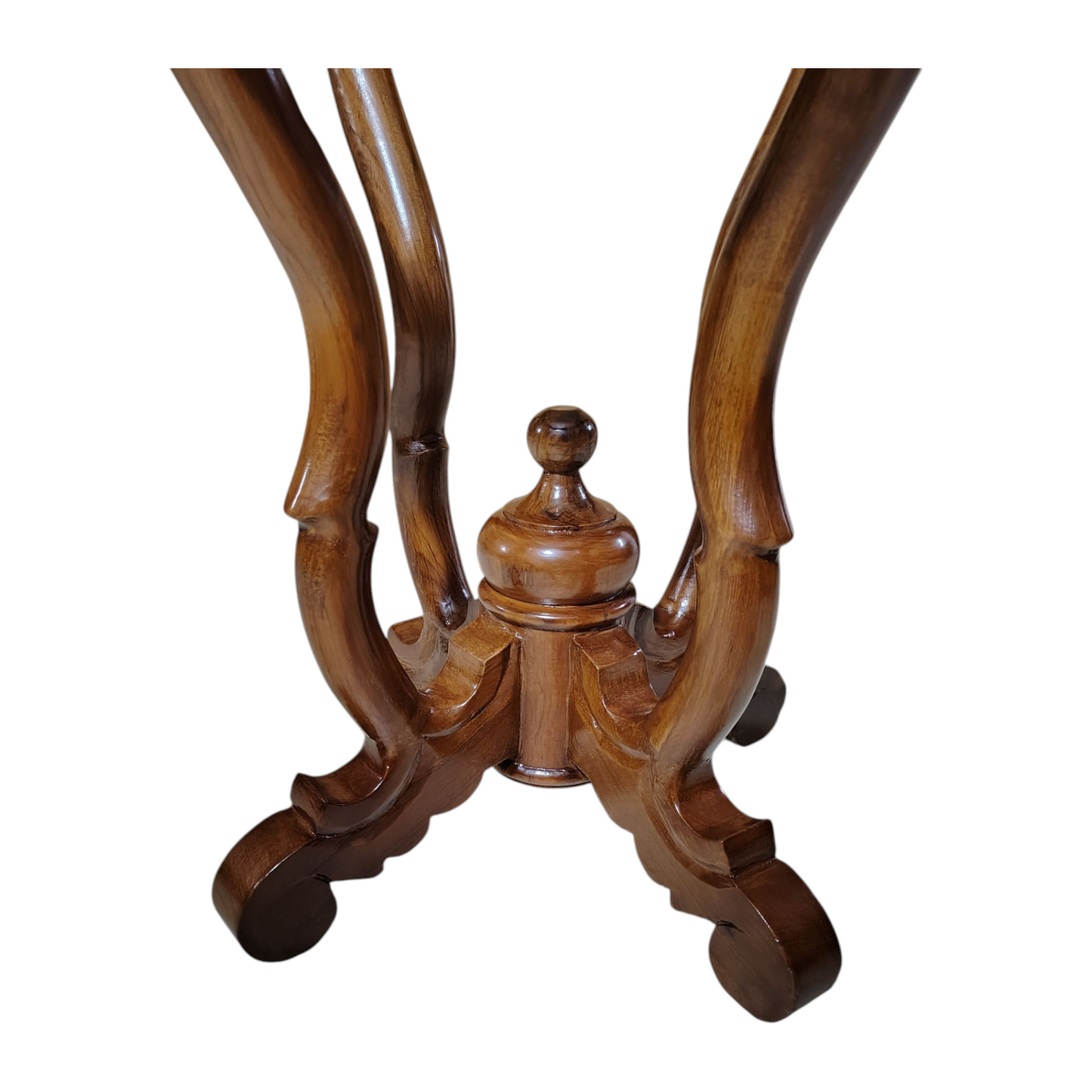 Lumber Casa Wooden Glass Top End Table, Light Walnut Finish