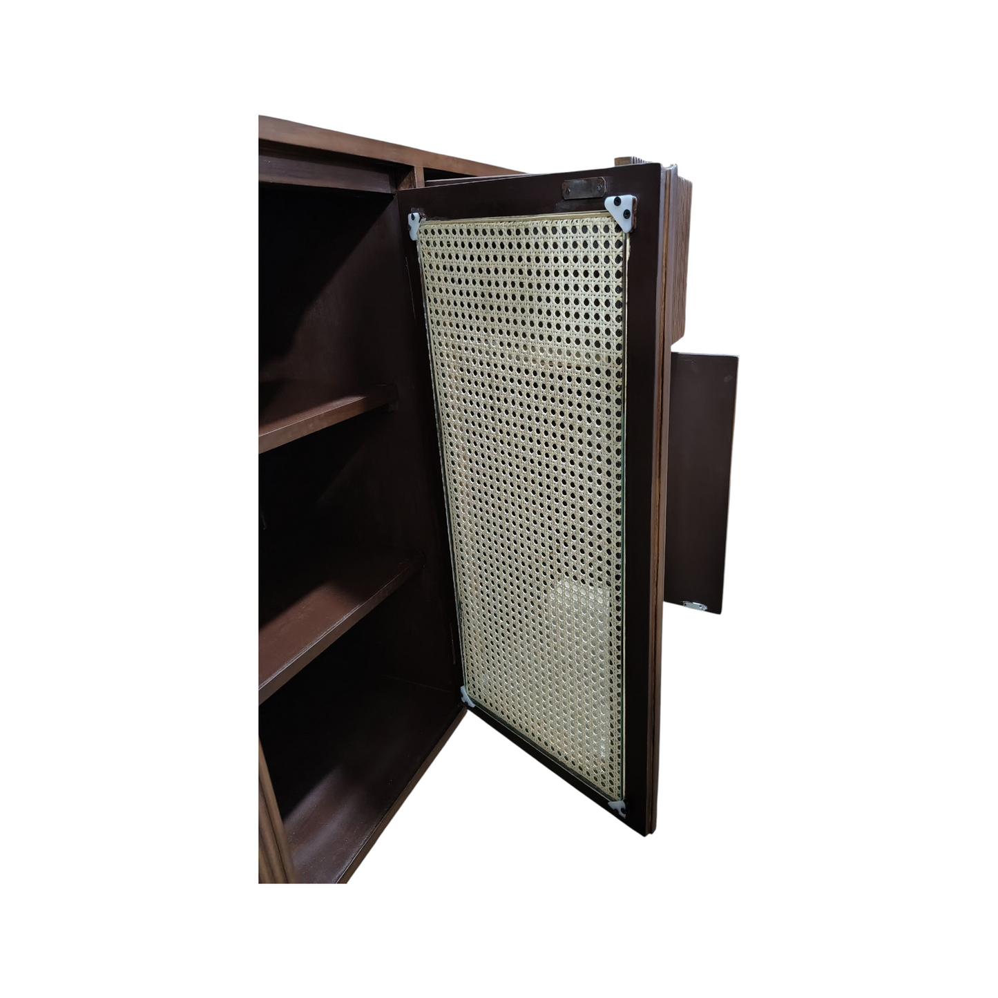 Teak Wood and Plywood Entryway Storage Cabinet with Teak Veneer Solid Wood Shoe Rack (LIGHT WALNUT, 3 Shelves, Pre-assembled)