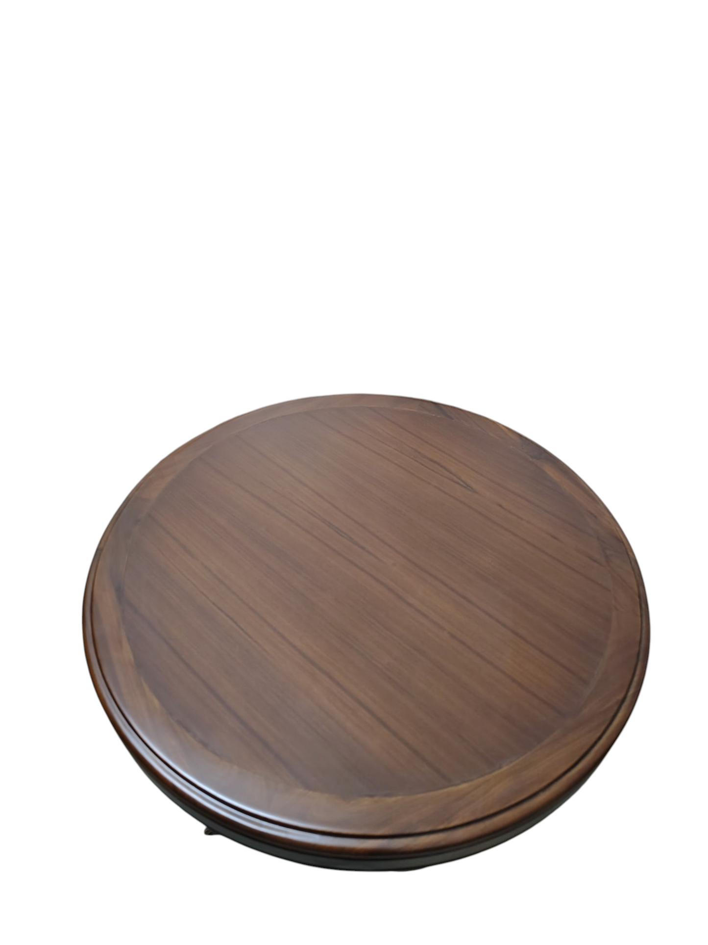 Lumber Casa Round Accent Side Table, Walnut Brown, Solid Wood, Traditional Style Glass Coffee Table (Finish Color - WALNUT, Pre-assembled)