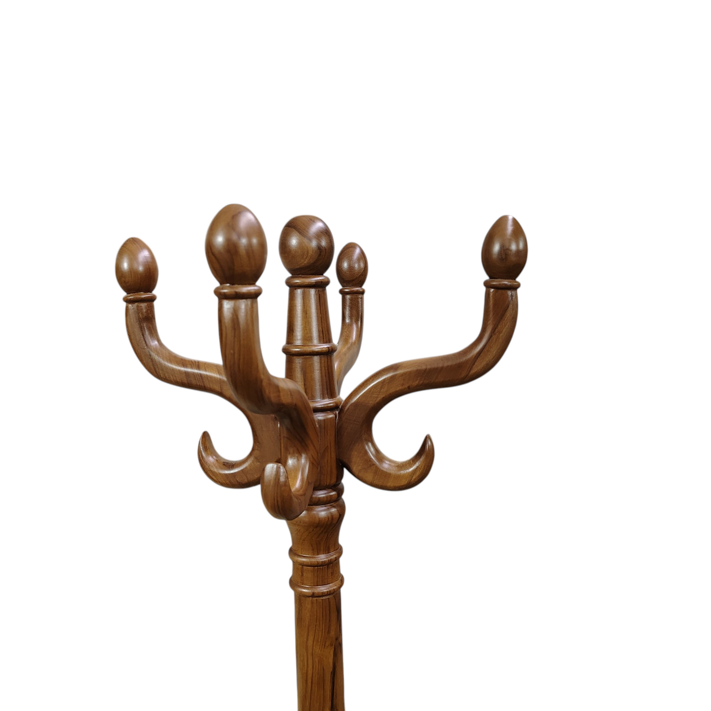 Premium Handcrafted Teak Wood Standing Coat Rack and Organizer