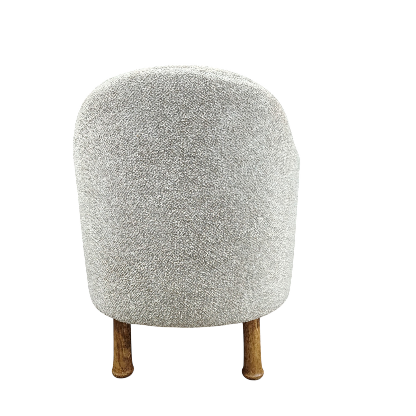 Lumber Casa Sofa Chair, Light Grey Boucle Fabric, with Lumbar Cushion, Wooden Legs, 26x26x35 Inch