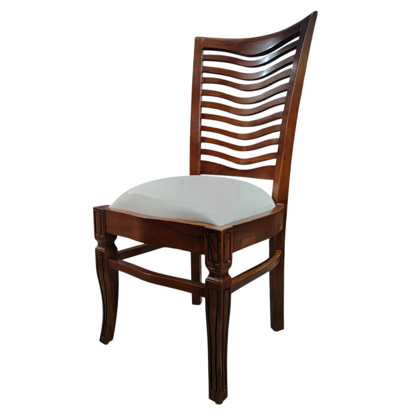 LUMBER CASA Teak Wood Living Room Chair, Natural Finish Solid Wood Living Room Chair (Finish Color - WALNUT, Pre-assembled)