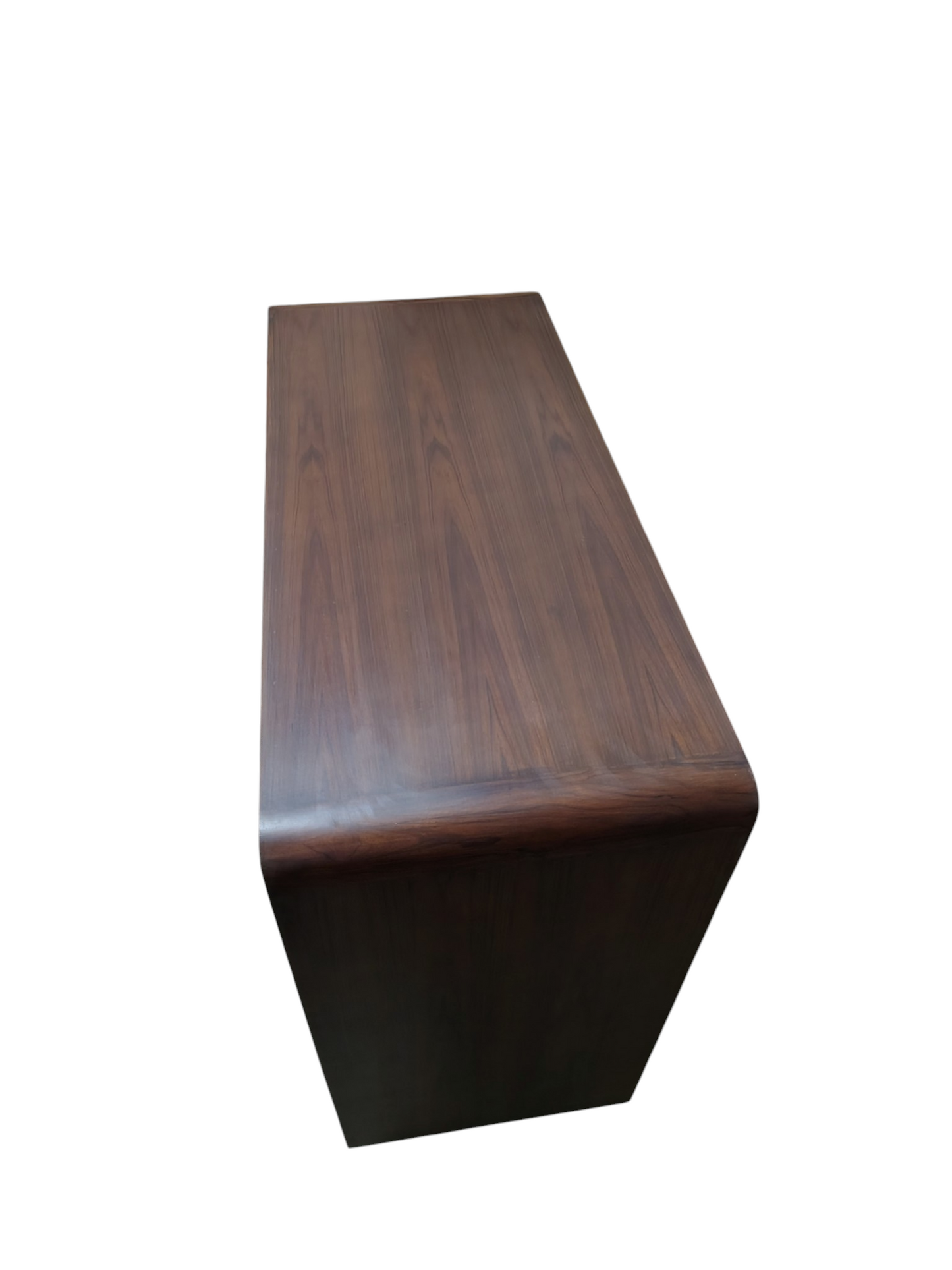Classic dark brown wooden cabinet with woven rattan cane panel doors and drawers, complemented by antique brass-finish metal handles for a timeless look