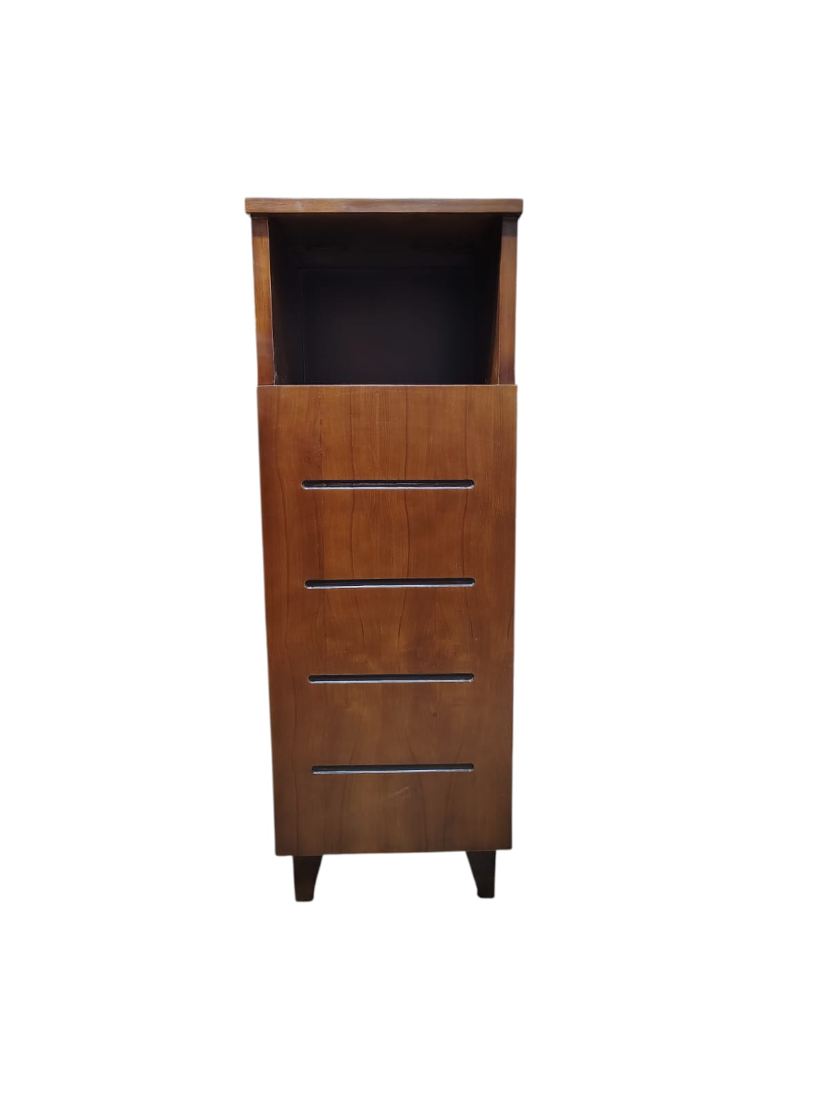 Premium teak wood cabinet by Lumber Casa, durable design with shelves and door for organized storage.