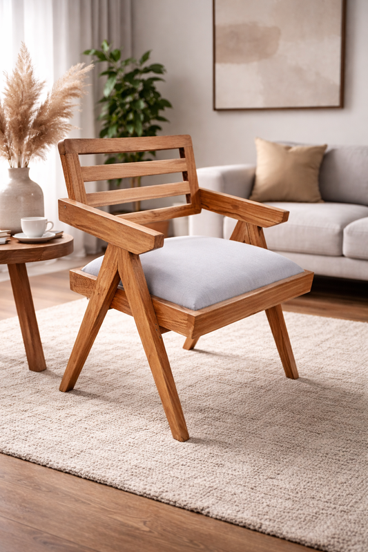 living room chair Solid Wood Dining Chair (Set of 1, Finish Color - matt)