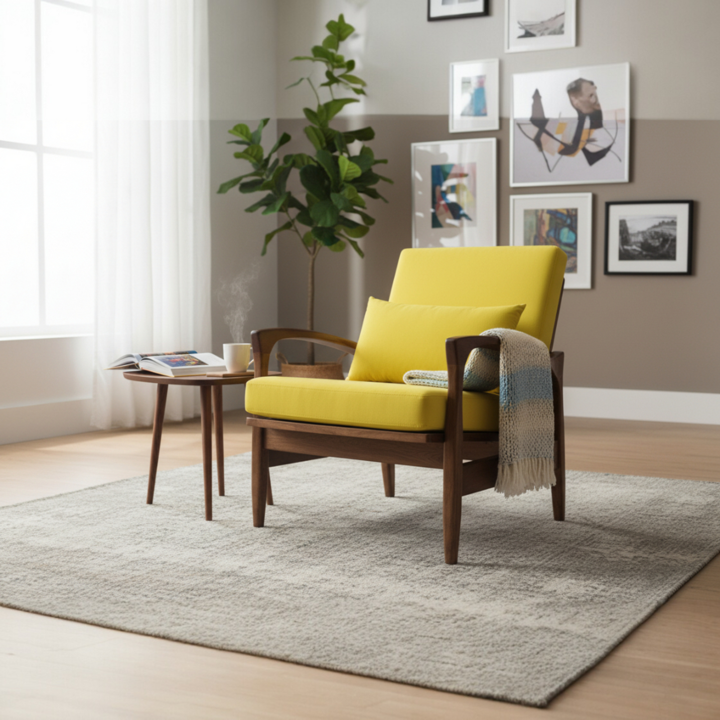 Lumber casa comfortable premium quality teak wood easy chair , solid wood living room chair (finish colour - teak natural Glossy , pre-assembled)