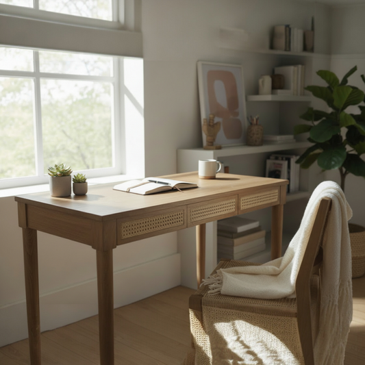 Study Table natural teak colour