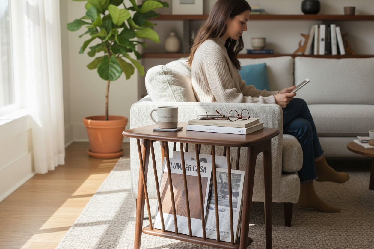 End Table a light walnut finish with beautiful grain in maxine table Solid Wood (Finish Color - light walnut, Pre-assembled)