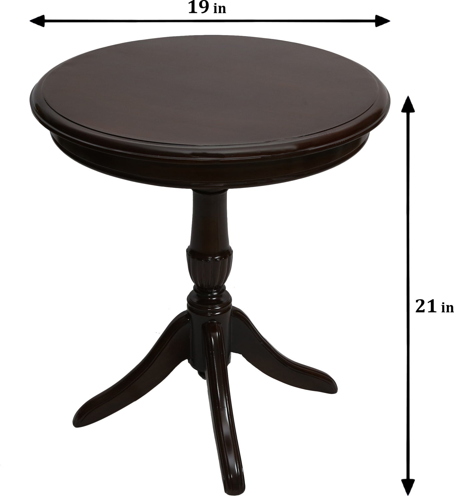 SOLID WOOD SIDE TABLE  (FINISH COLOUR - WALNUT , PRE-ASSEMBLED)