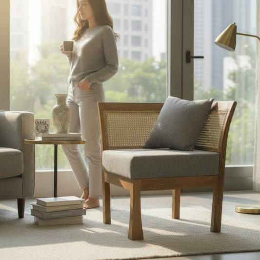 living room chair Solid Wood Living Room Chair (Finish Color - matt, Pre-assembled)